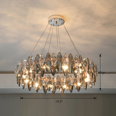 Élodie Crystal Ovale Minimalistische Pendelleuchte 50 cm