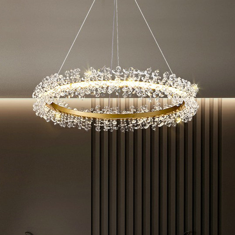 Sophie Crystal Bead Circle LED Chandelier Pendant Light