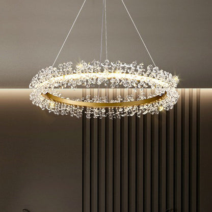 Sophie Crystal Bead Circle LED Chandelier Pendant Light