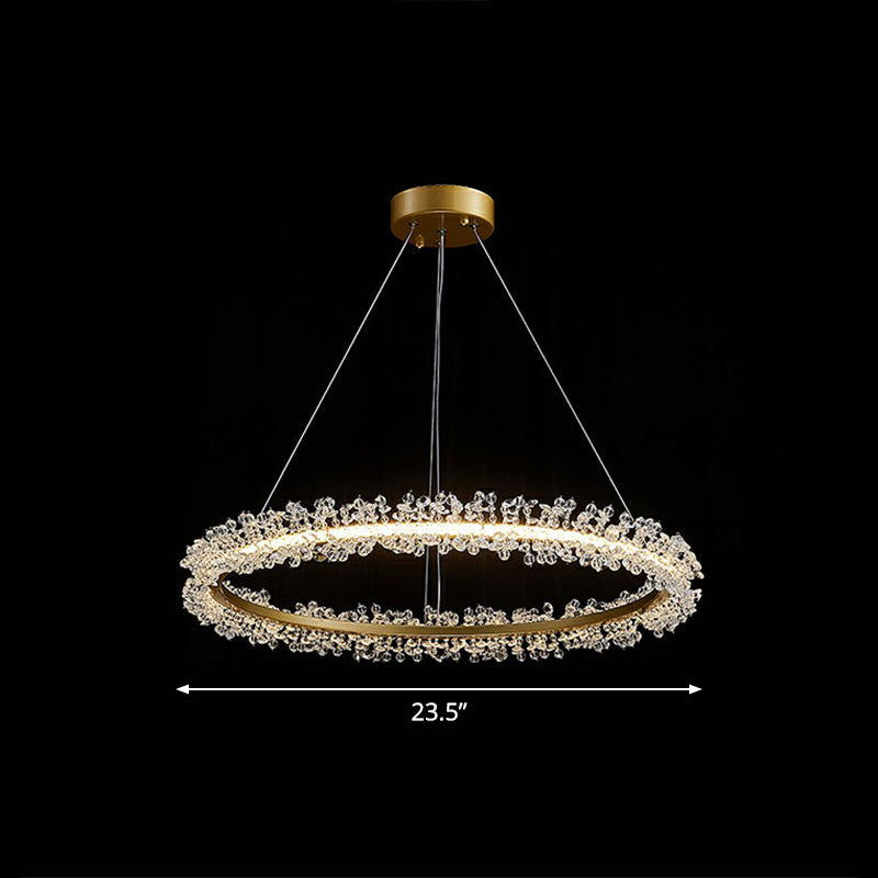 Sophie Crystal Bead Circle LED Chandelier Pendant Light
