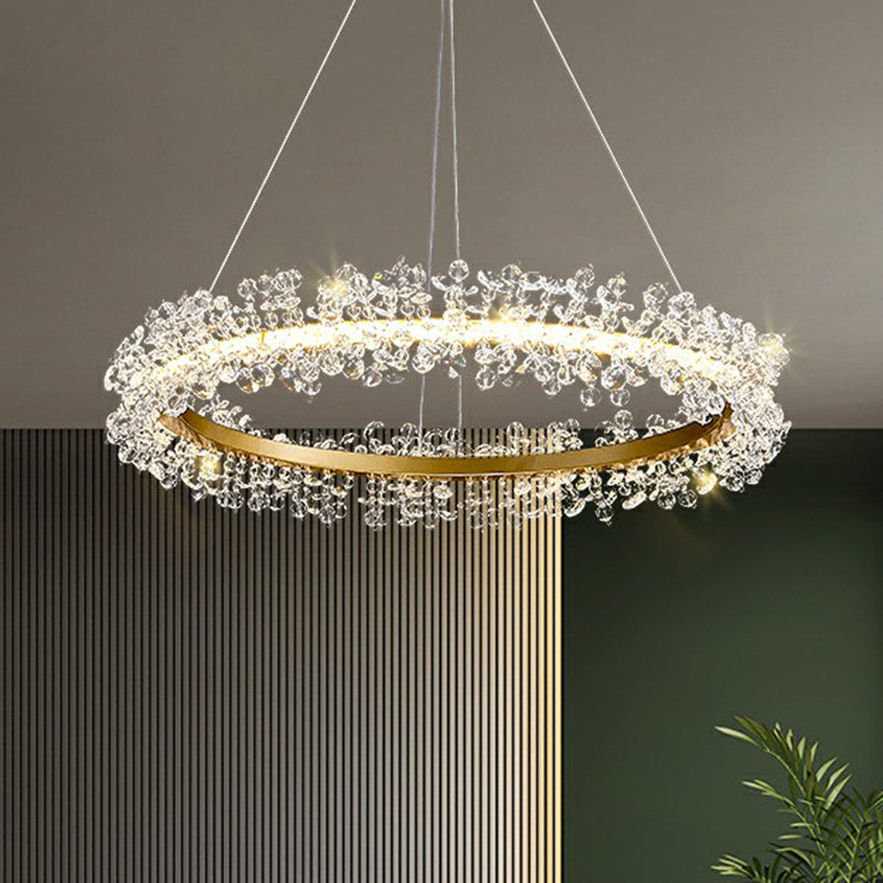 Sophie Crystal Bead Circle LED Chandelier Pendant Light