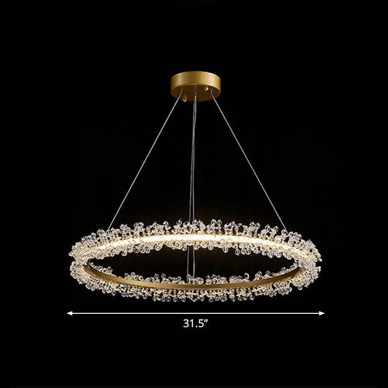 Sophie Crystal Bead Circle LED Chandelier Pendant Light