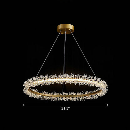 Sophie Crystal Bead Circle LED Chandelier Pendant Light