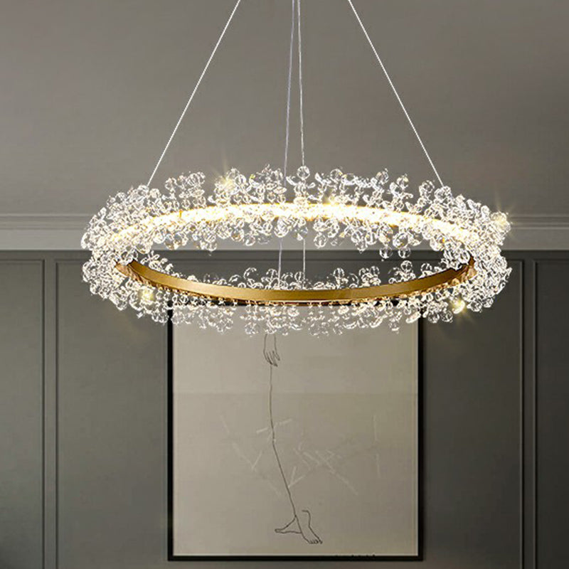 Sophie Crystal Bead Circle LED Chandelier Pendant Light