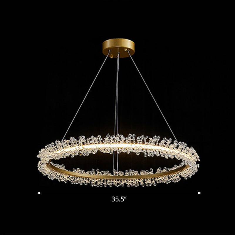 Sophie Crystal Bead Circle LED Chandelier Pendant Light