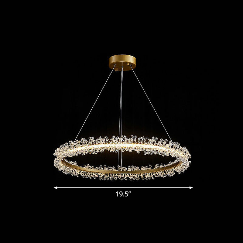 Sophie Crystal Bead Circle LED Chandelier Pendant Light