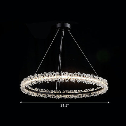 Sophie Crystal Bead Circle LED Chandelier Pendant Light