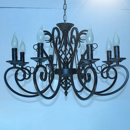 Charlotte Rustic Swirled Arm Metal Chandelier 6/8-Light Pendant