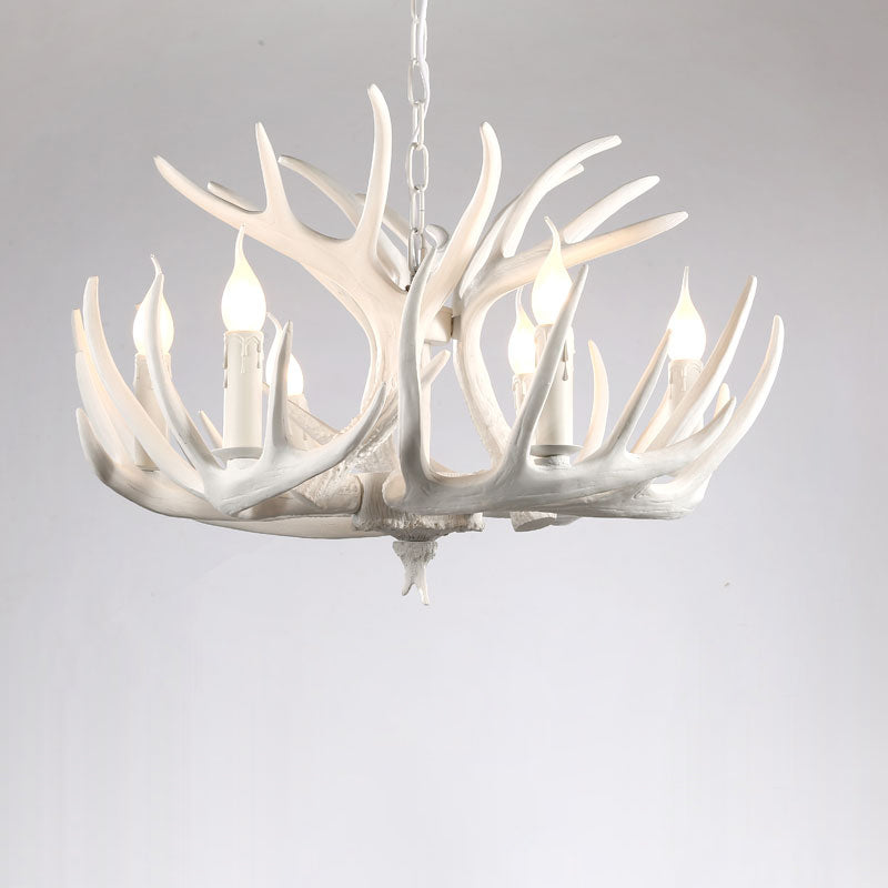 Élise Rustic Artificial Antler Chandelier Exposed Bulb Pendant