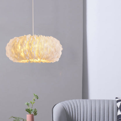 Sophie Feather Donut Pendelleuchte Weiß Modern Kronleuchter