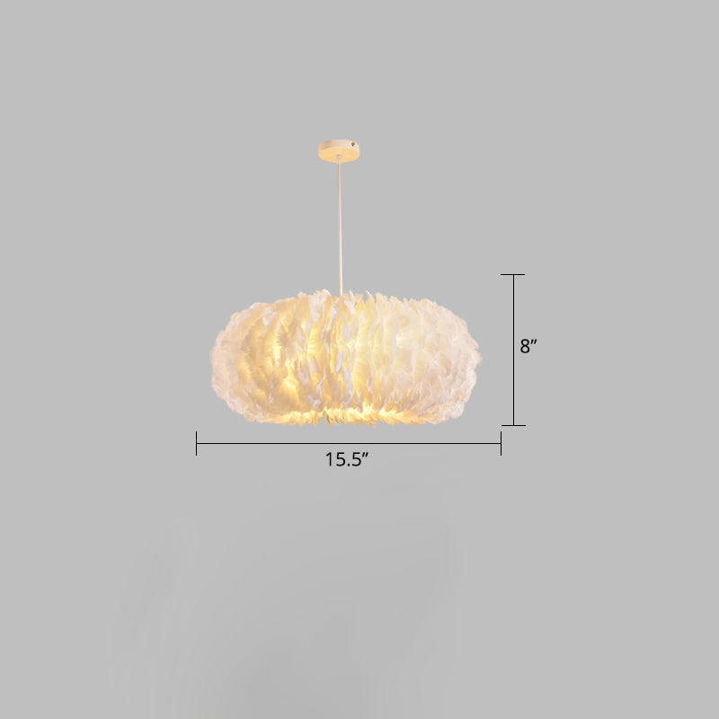 Sophie Feather Donut Pendelleuchte Weiß Modern Kronleuchter