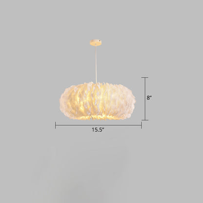 Sophie Feather Donut Pendelleuchte Weiß Modern Kronleuchter