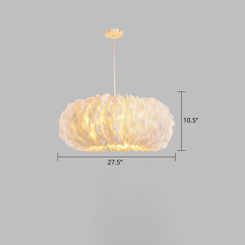 Sophie Feather Donut Pendelleuchte Weiß Modern Kronleuchter