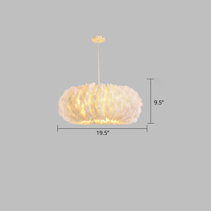Sophie Feather Donut Pendelleuchte Weiß Modern Kronleuchter