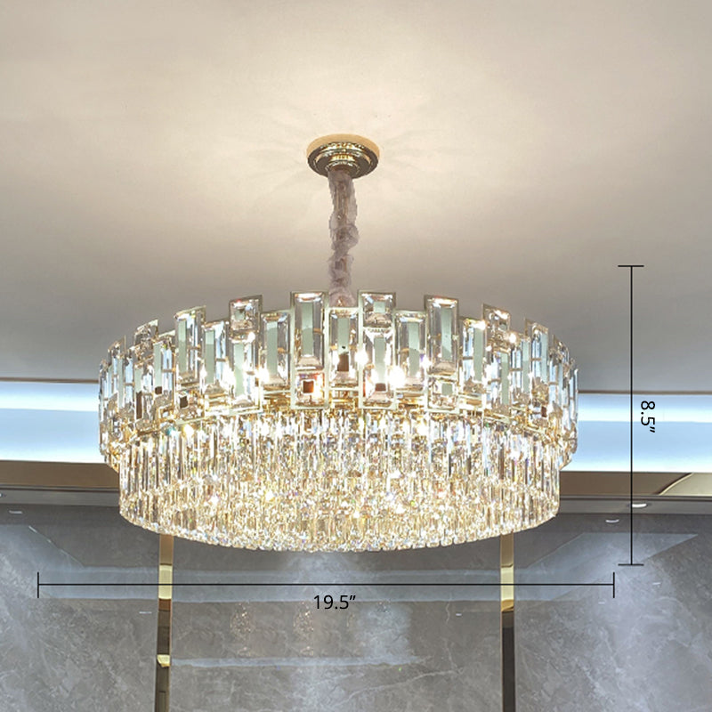 Amélie K9 Crystal Round Pendant Chandelier Gold Black