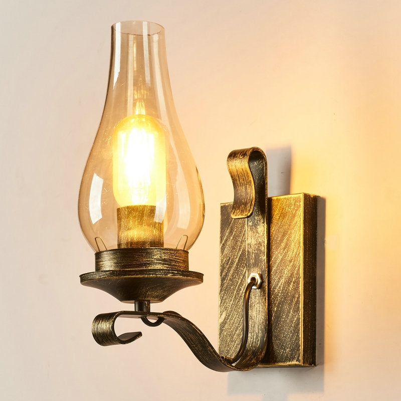 Amélie Rustic Paraffin Lantern Wall Sconce