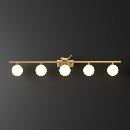 Clémence Ball Badezimmer-Wandleuchte mit Opalglas und Vogeldekor