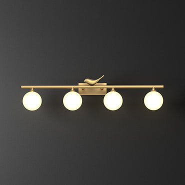 Clémence Ball Badezimmer-Wandleuchte mit Opalglas und Vogeldekor
