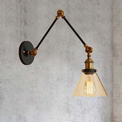 Lucienne Vintage Swing Arm Glass Wall Sconce Lamp
