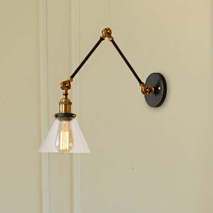 Lucienne Vintage Swing Arm Glass Wall Sconce Lamp