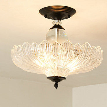 Adeline Crystal Semi Flush Deckenleuchte mit Wellenschliff