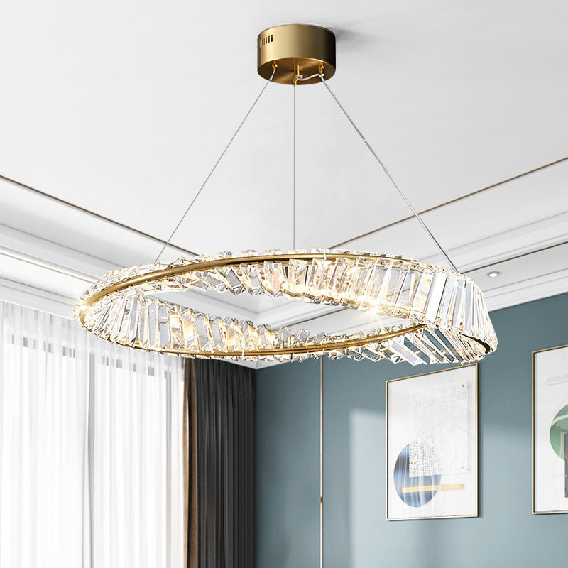 Céline Twisted Ring Kristall LED-Kronleuchter