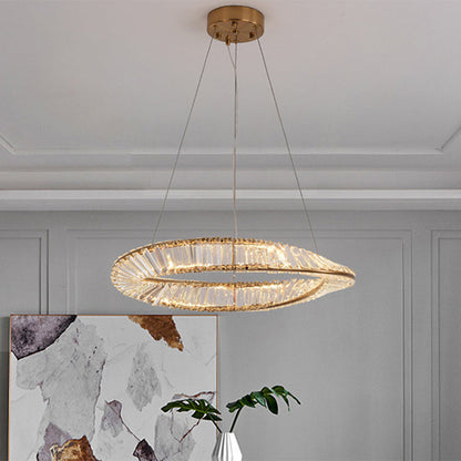 Céline Twisted Ring Kristall LED-Kronleuchter