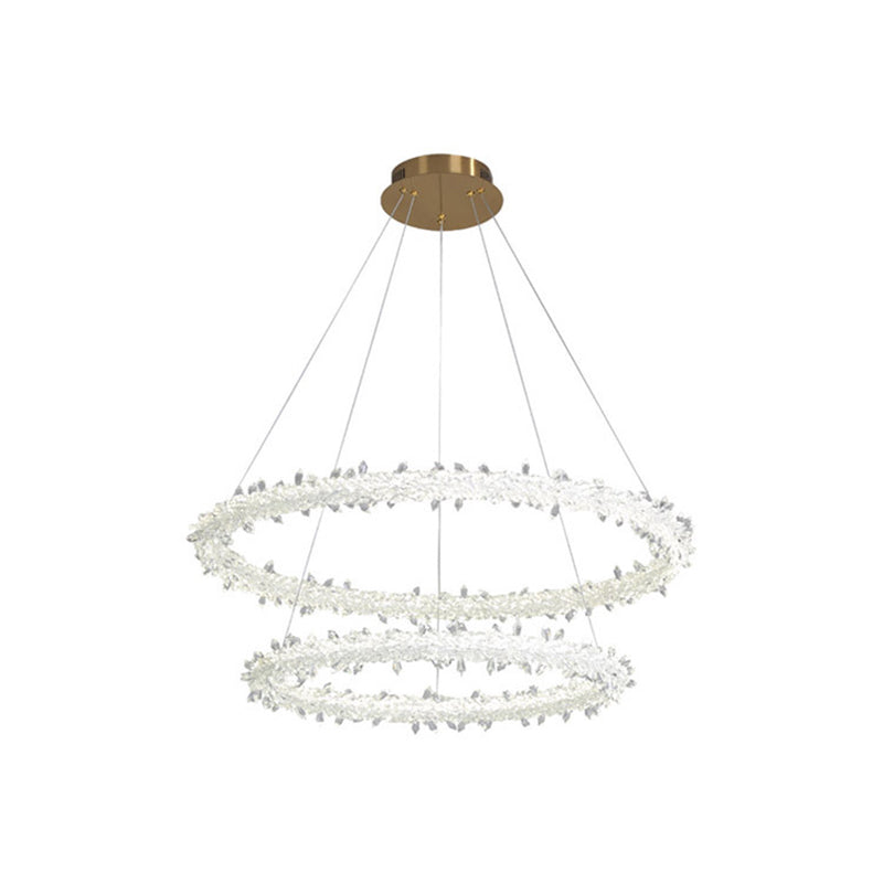 Elise Crystal Circle LED Pendant Light Modern Ring Chandelier