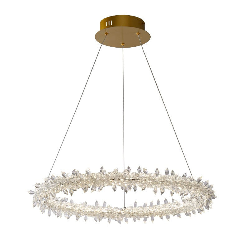 Elise Crystal Circle LED Pendant Light Modern Ring Chandelier