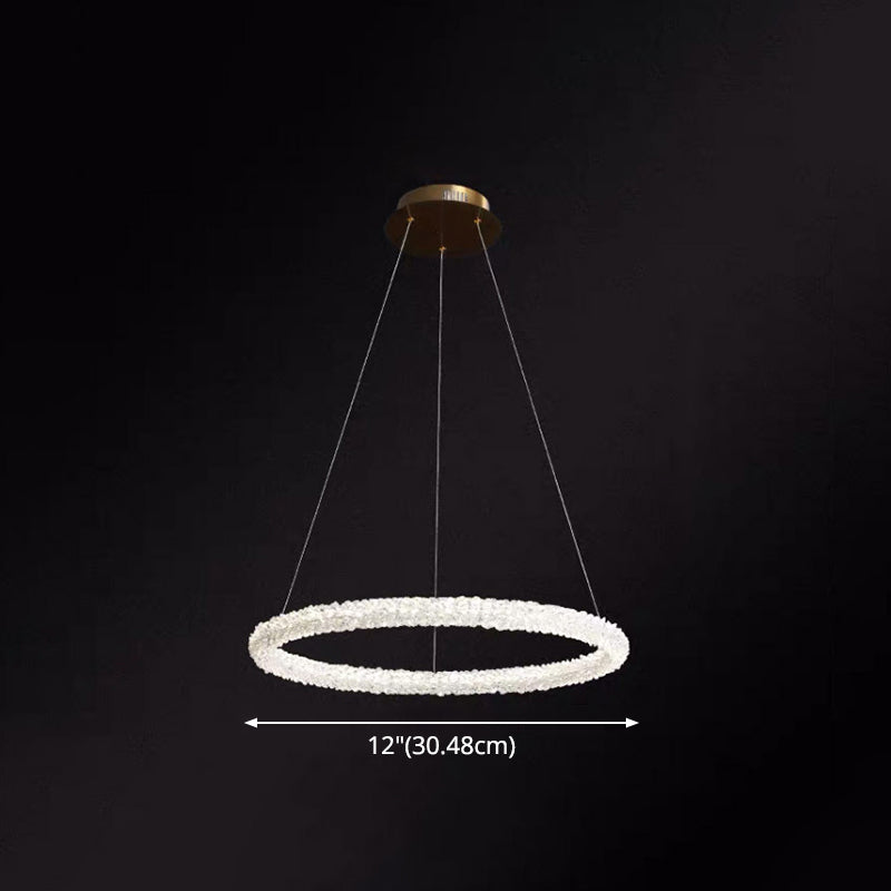 Elise Crystal Circle LED Pendant Light Modern Ring Chandelier