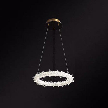 Elise Crystal Circle LED Pendant Light Modern Ring Chandelier