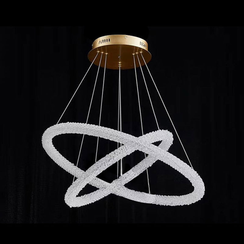 Elise Crystal Circle LED Pendant Light Modern Ring Chandelier