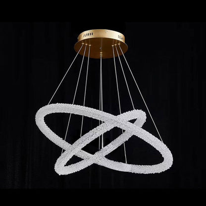 Elise Crystal Circle LED Pendant Light Modern Ring Chandelier