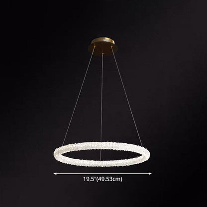 Elise Crystal Circle LED Pendant Light Modern Ring Chandelier
