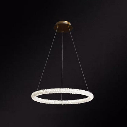 Elise Crystal Circle LED Pendant Light Modern Ring Chandelier