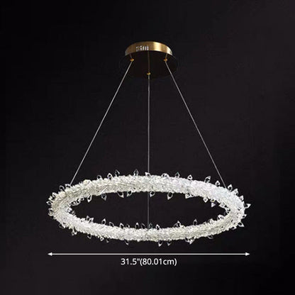 Elise Crystal Circle LED Pendant Light Modern Ring Chandelier