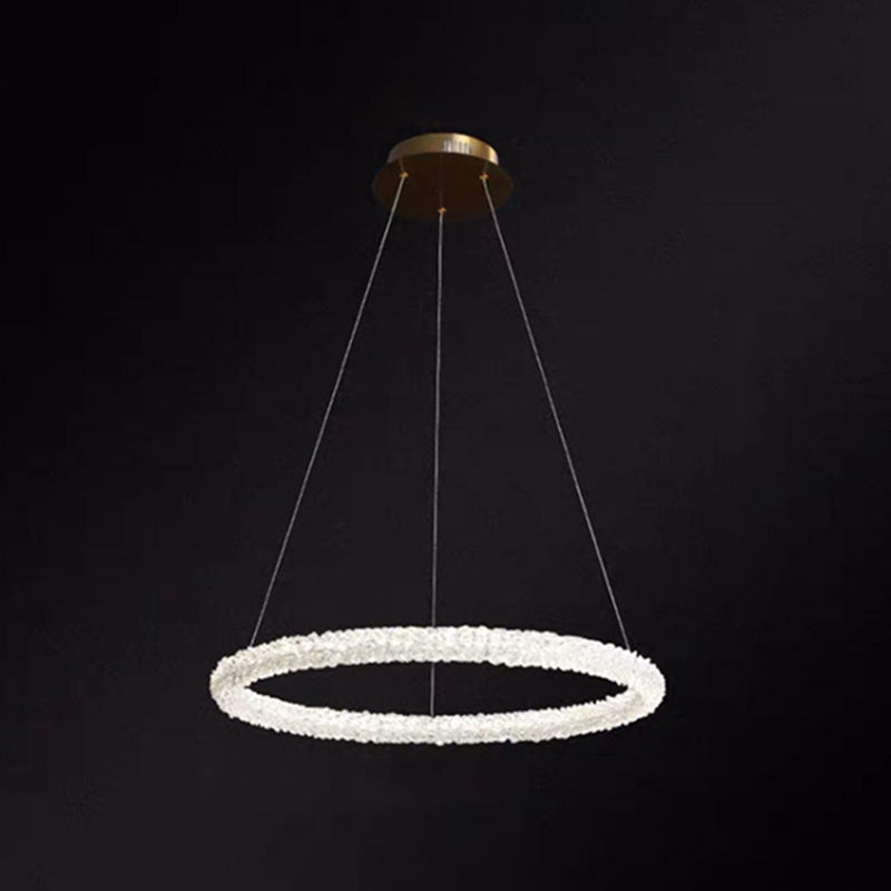 Elise Crystal Circle LED Pendant Light Modern Ring Chandelier