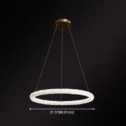 Elise Crystal Circle LED Pendant Light Modern Ring Chandelier