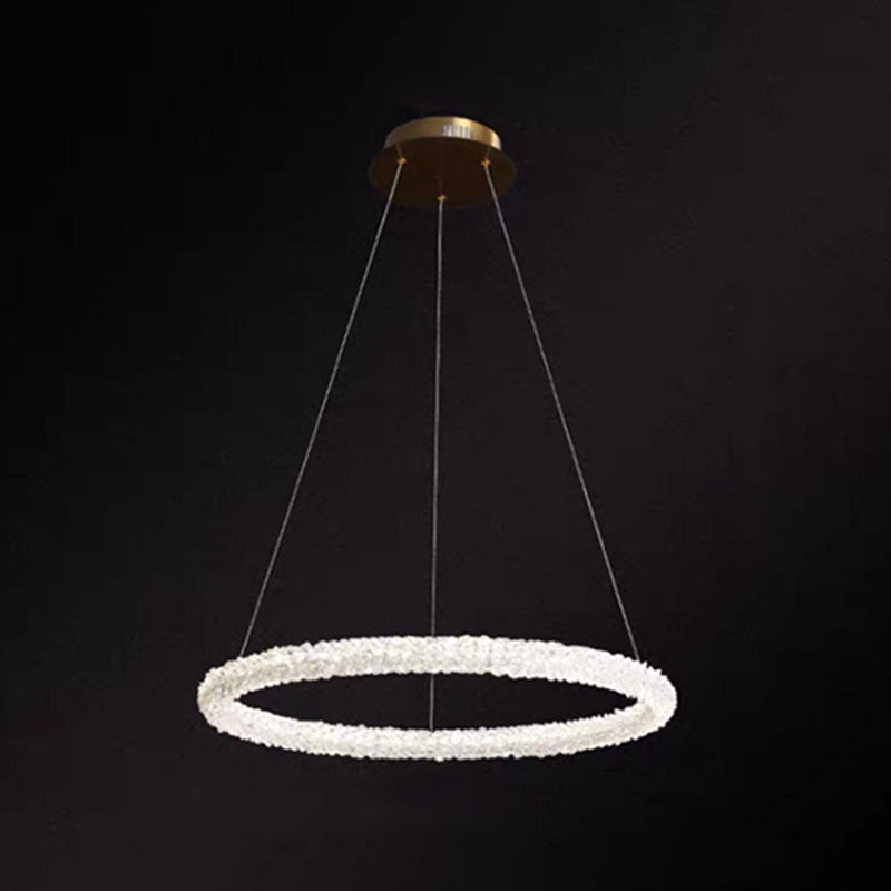 Elise Crystal Circle LED Pendant Light Modern Ring Chandelier