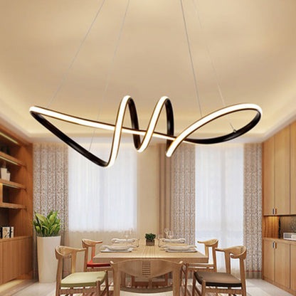 Léa Spirale LED Pendelleuchte Kronleuchter Gold Schwarz Modern