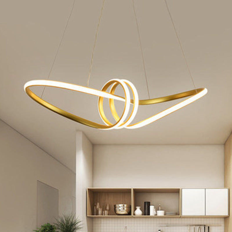 Léa Spirale LED Pendelleuchte Kronleuchter Gold Schwarz Modern