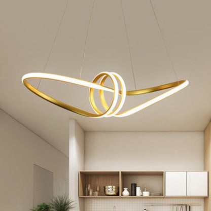 Léa Spirale LED Pendelleuchte Kronleuchter Gold Schwarz Modern