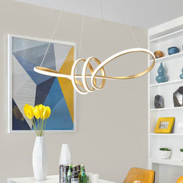 Léa Spiral LED Pendant Chandelier Gold Black Modern