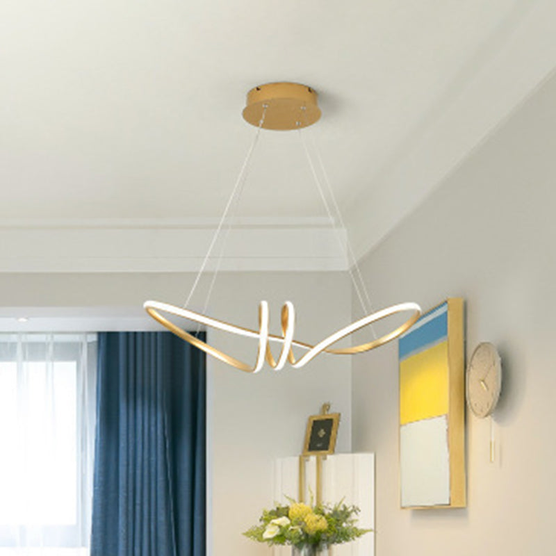 Léa Spirale LED Pendelleuchte Kronleuchter Gold Schwarz Modern
