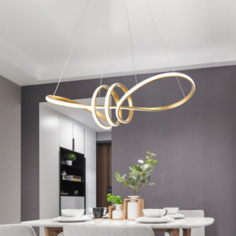 Léa Spirale LED Pendelleuchte Kronleuchter Gold Schwarz Modern