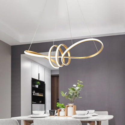 Léa Spirale LED Pendelleuchte Kronleuchter Gold Schwarz Modern