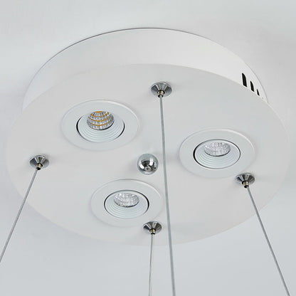 Aurora Feather Donut Pendant Light White Modern Chandelier