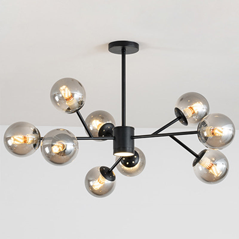 Isabelle Globe Glas-Kronleuchter Moderner Sputnik-Anhänger