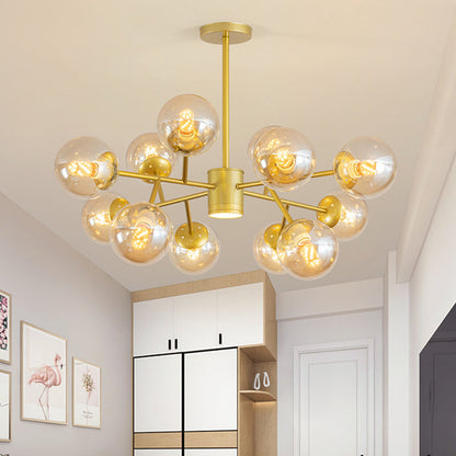 Isabelle Globe Glas-Kronleuchter Moderner Sputnik-Anhänger