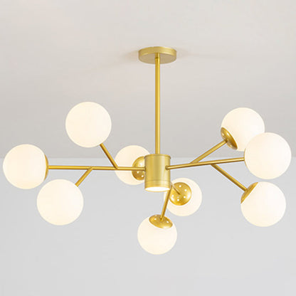 Isabelle Globe Glas-Kronleuchter Moderner Sputnik-Anhänger